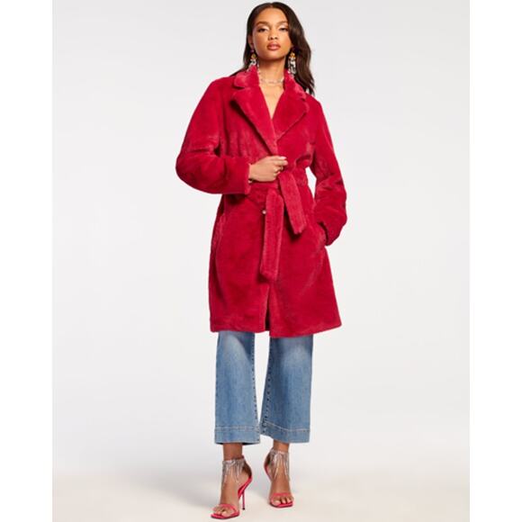 Ramy Brook Jackets & Blazers - NWT Ramy Brook Sydney Faux Fur Jacket Coat Magenta Pink Women's Size Medium